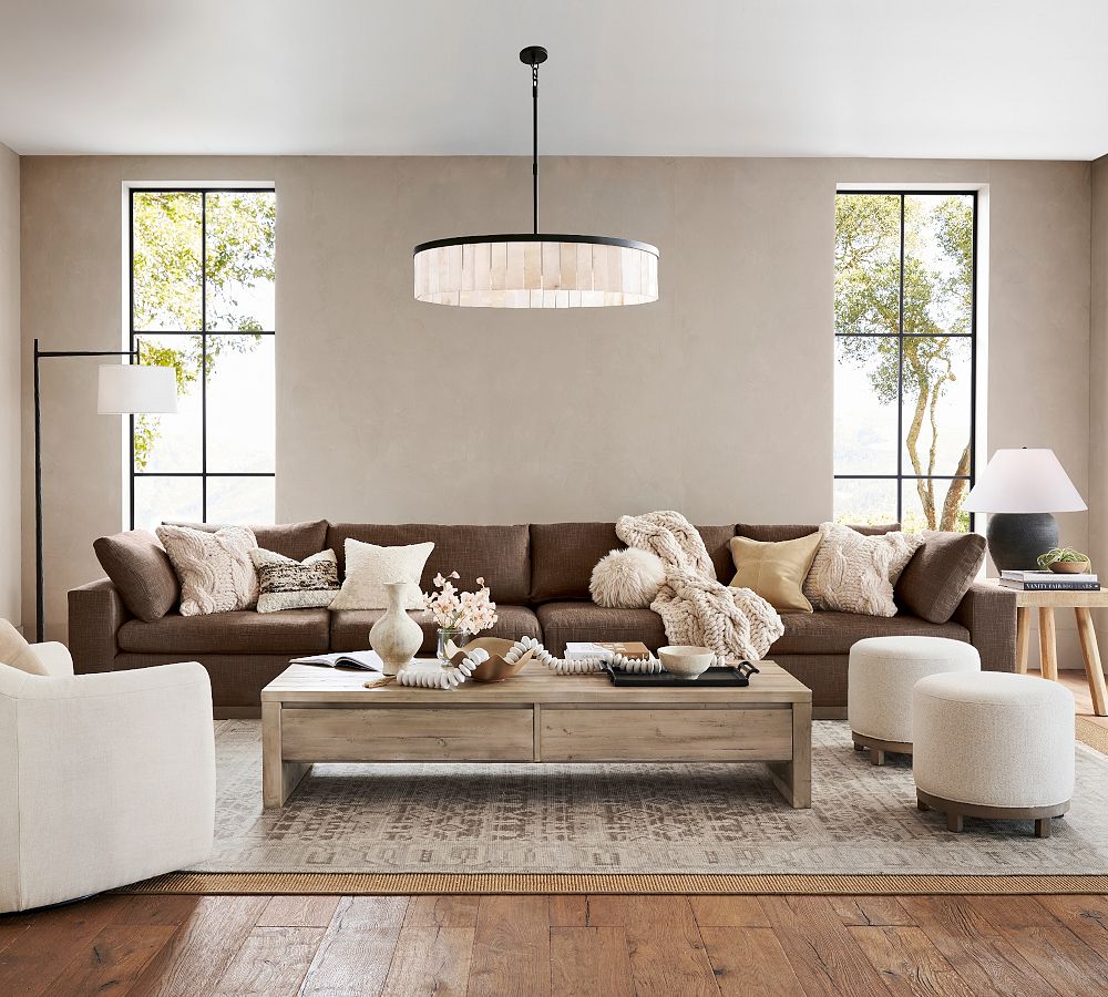 Windham Alabaster Tile Round Chandelier (30