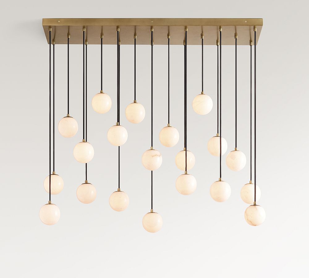Raina Alabaster Linear Multi Globe Chandelier (46