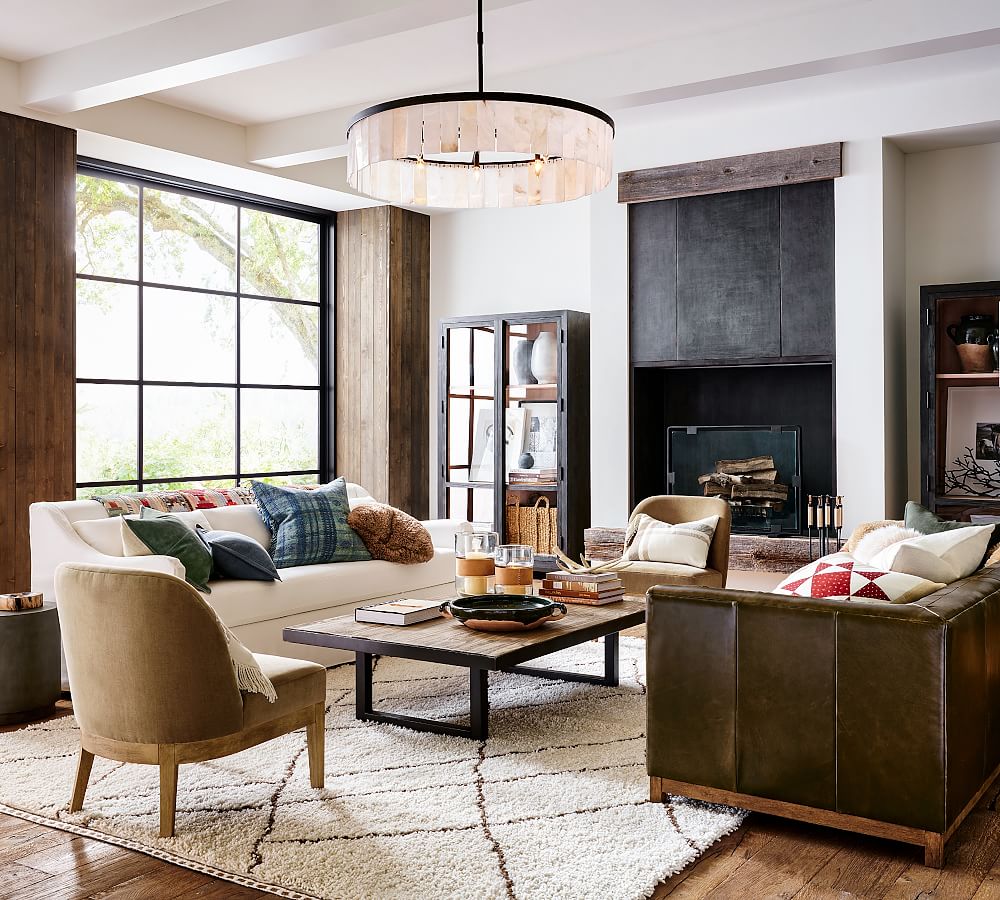 Windham Alabaster Tile Round Chandelier (30