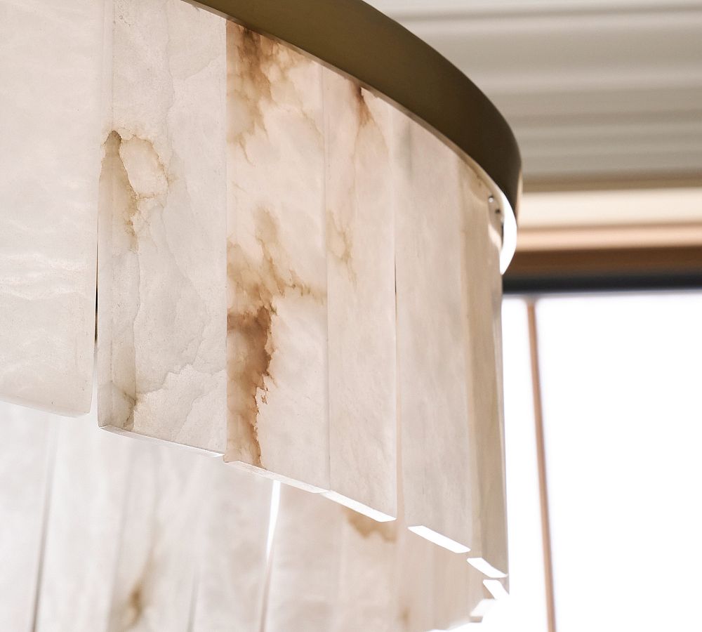 Windham Alabaster Tile Round Chandelier (30