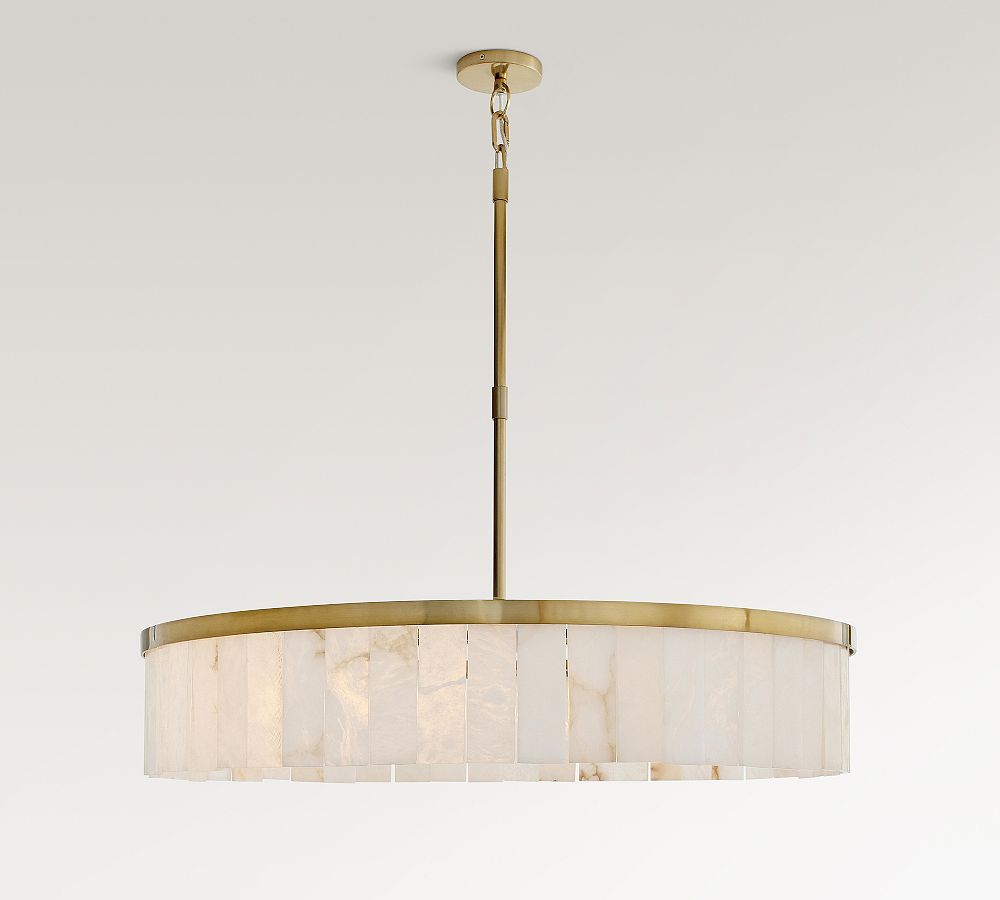 Windham Alabaster Tile Round Chandelier (30