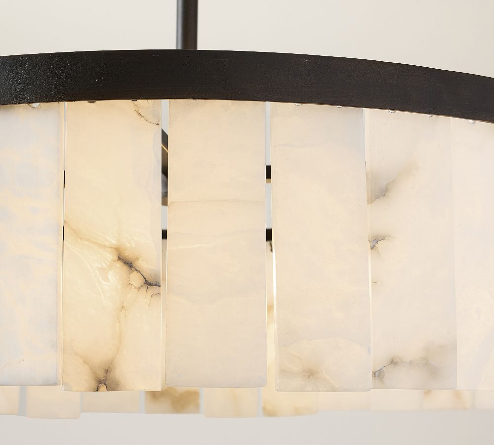 Windham Alabaster Tile Round Chandelier (30