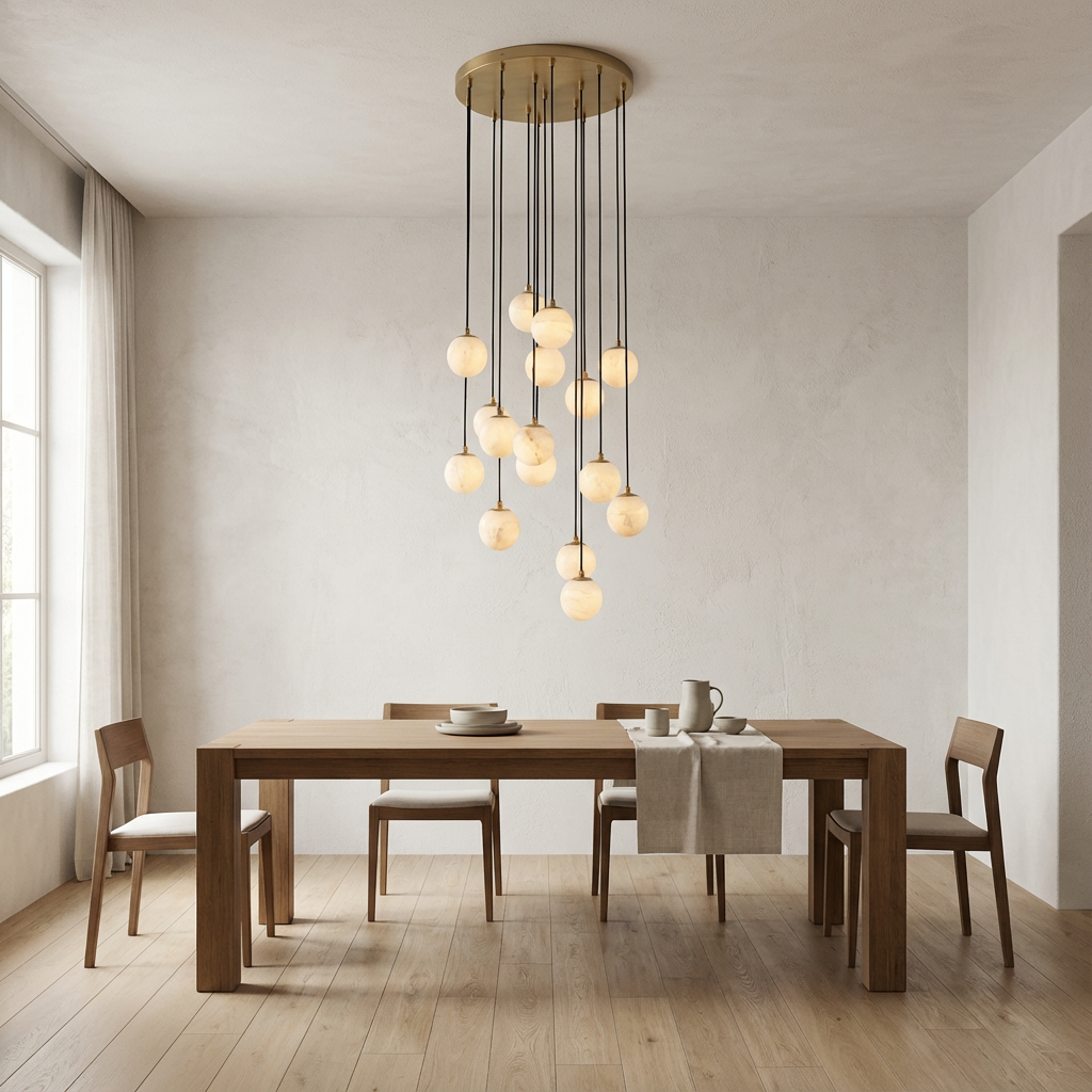 Raina Alabaster Multi Globe Chandelier (19")