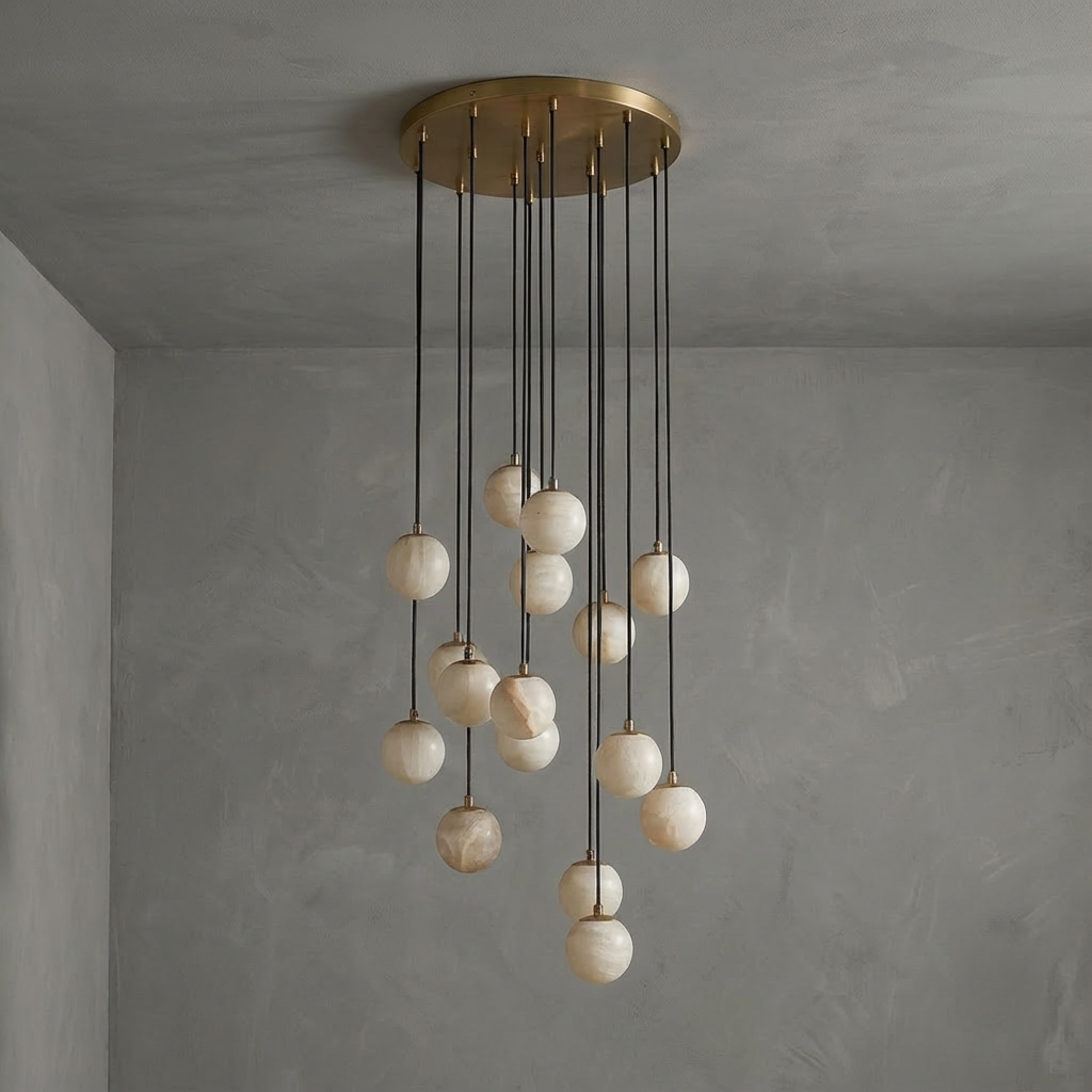 Raina Alabaster Multi Globe Chandelier (19")