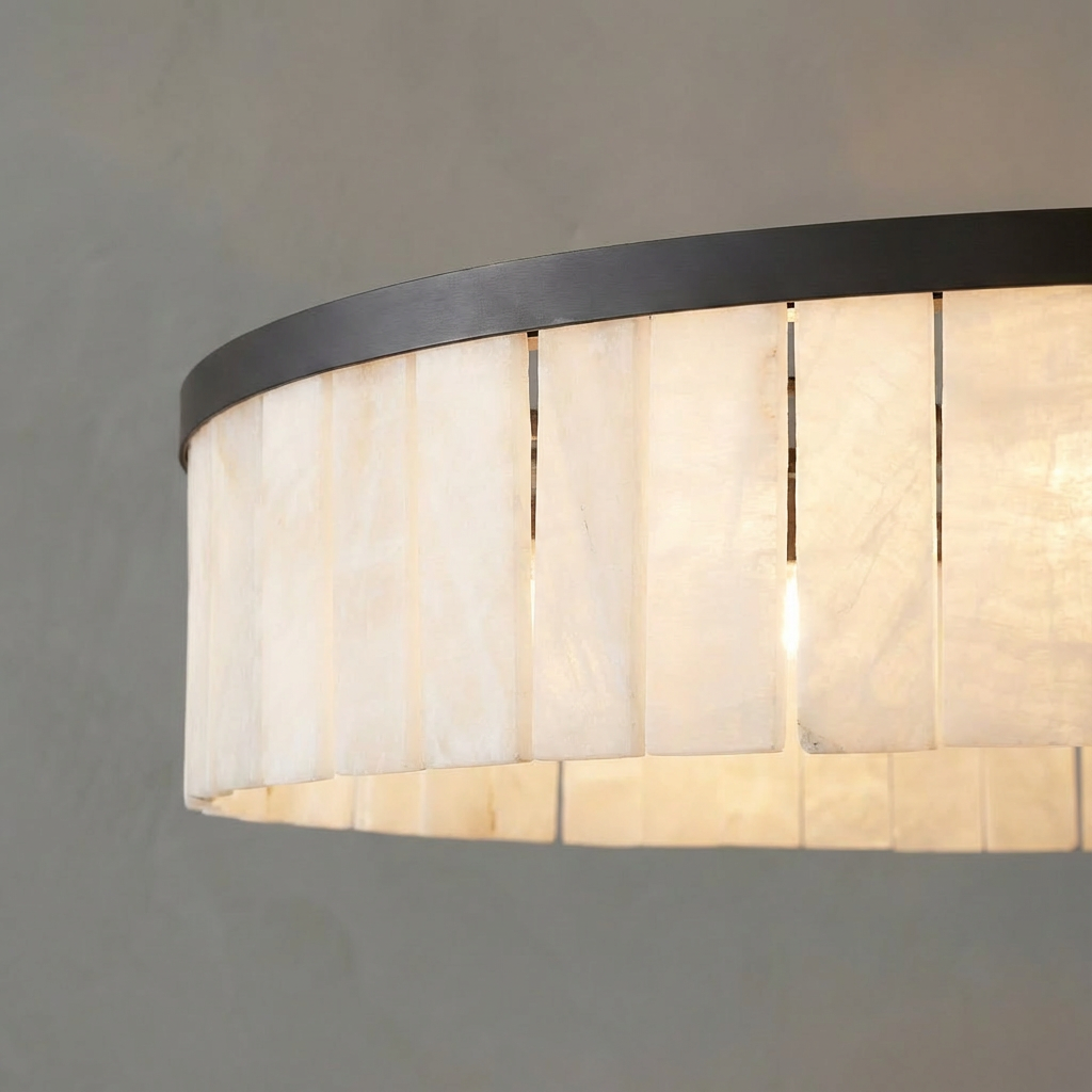 Windham Alabaster Tile Round Chandelier (30"-42")