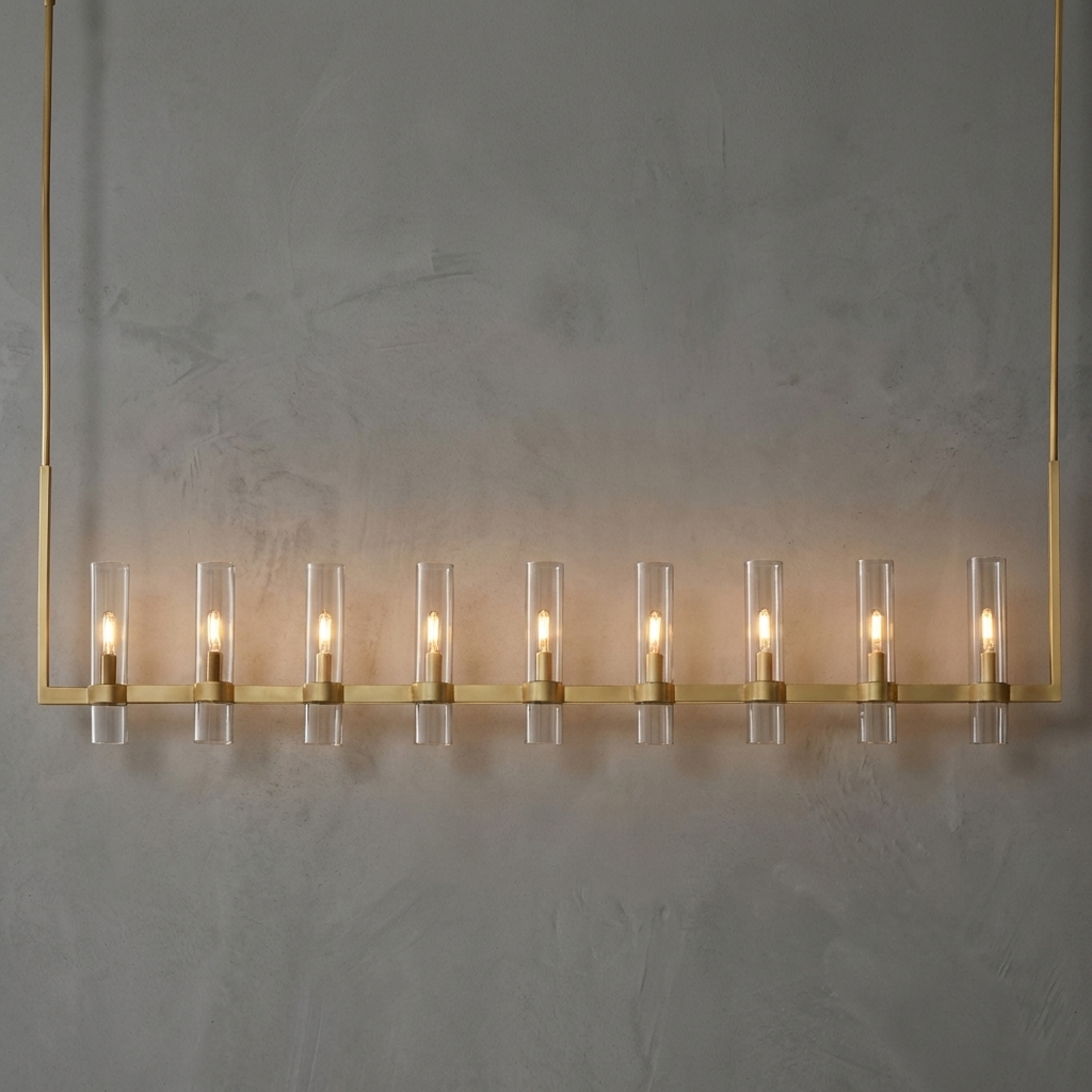 Anello Linear Chandelier For Art Blown Glass 71"