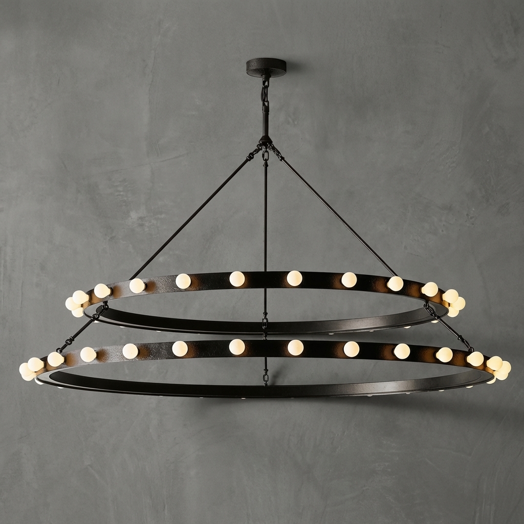 Orbière Round Two Tiered Chandelier 60"
