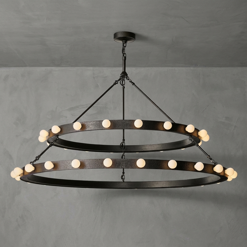 Orbière Round Two Tiered Chandelier 48"
