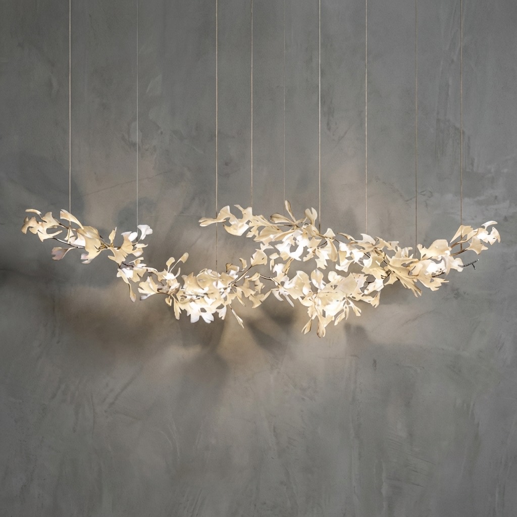 Biloba Large Ceramic Flower Artistic Branch Chandelier