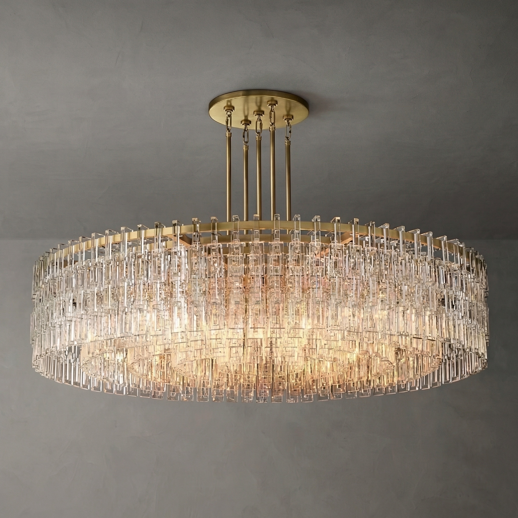 Chaînelle Multi-Tier Crystal Chain Round Chandelier 60"