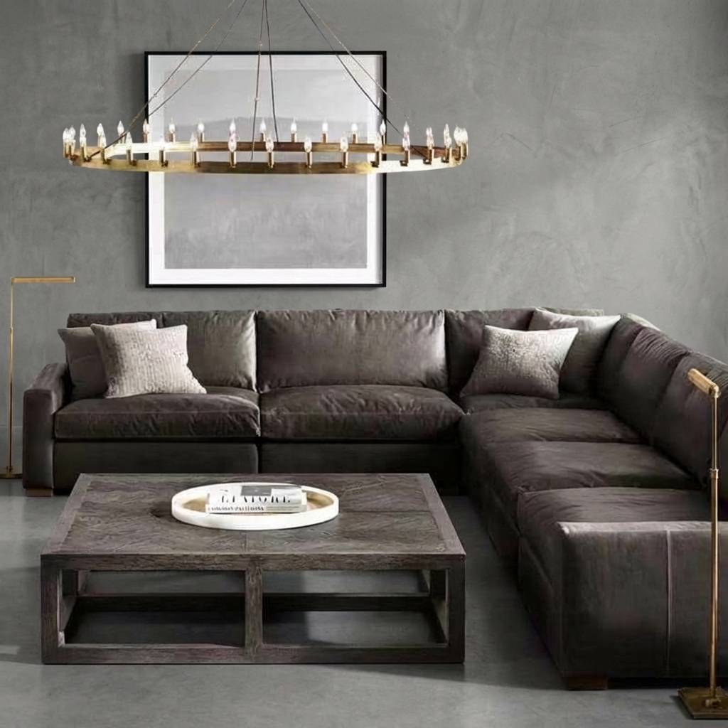 Forge Noire Round Chandelier 63" 30-Lights