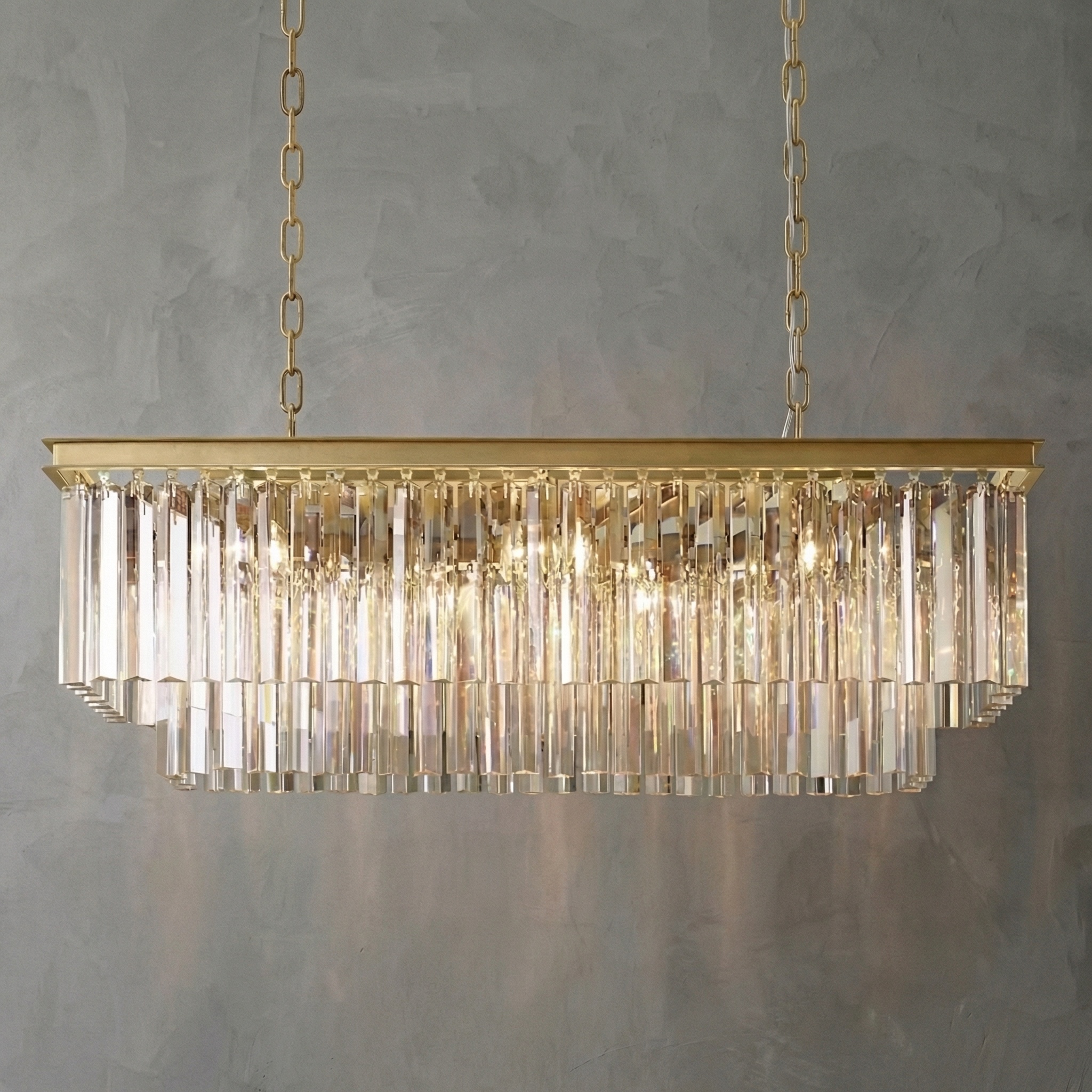 Prismatique Classicm Rectangular Chandelier 40"