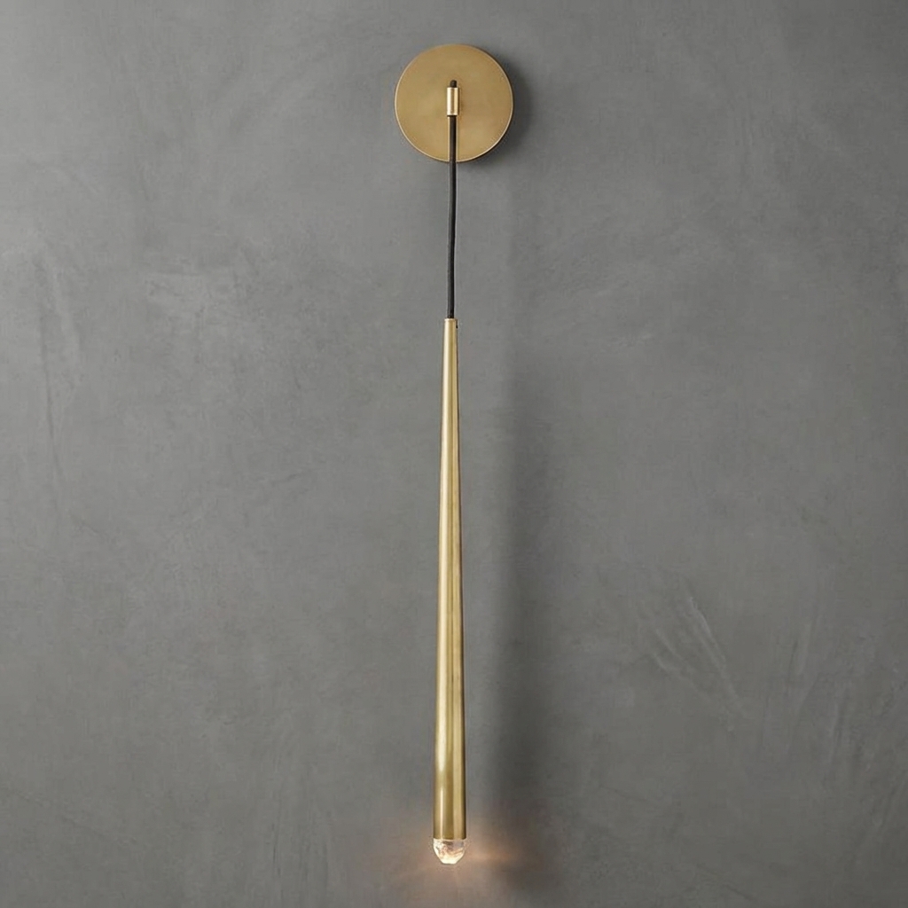 Stellara Tapered Tubular Solid Brass Wall Sconce 38" H
