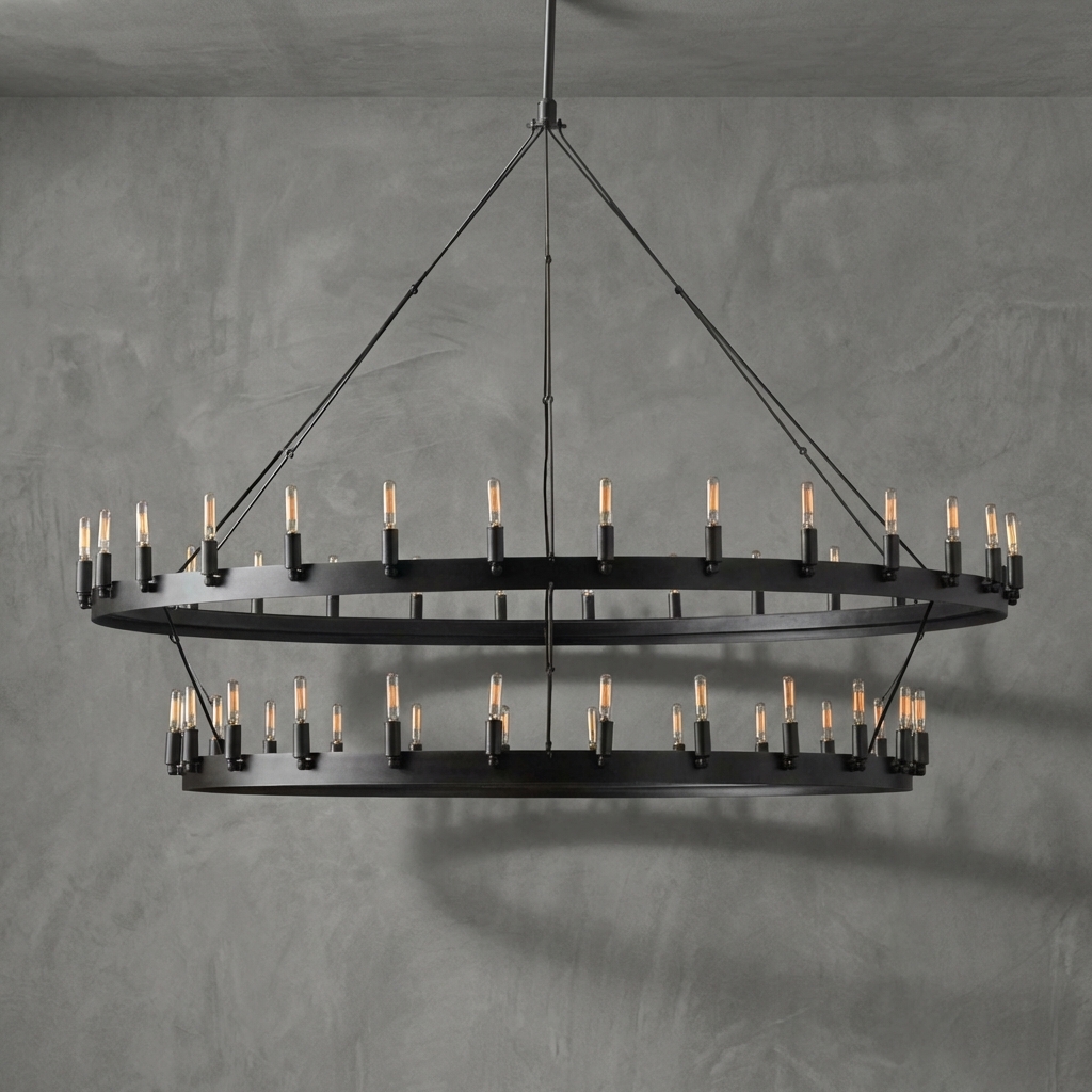 Forge Noire 2-Tier Round Chandelier