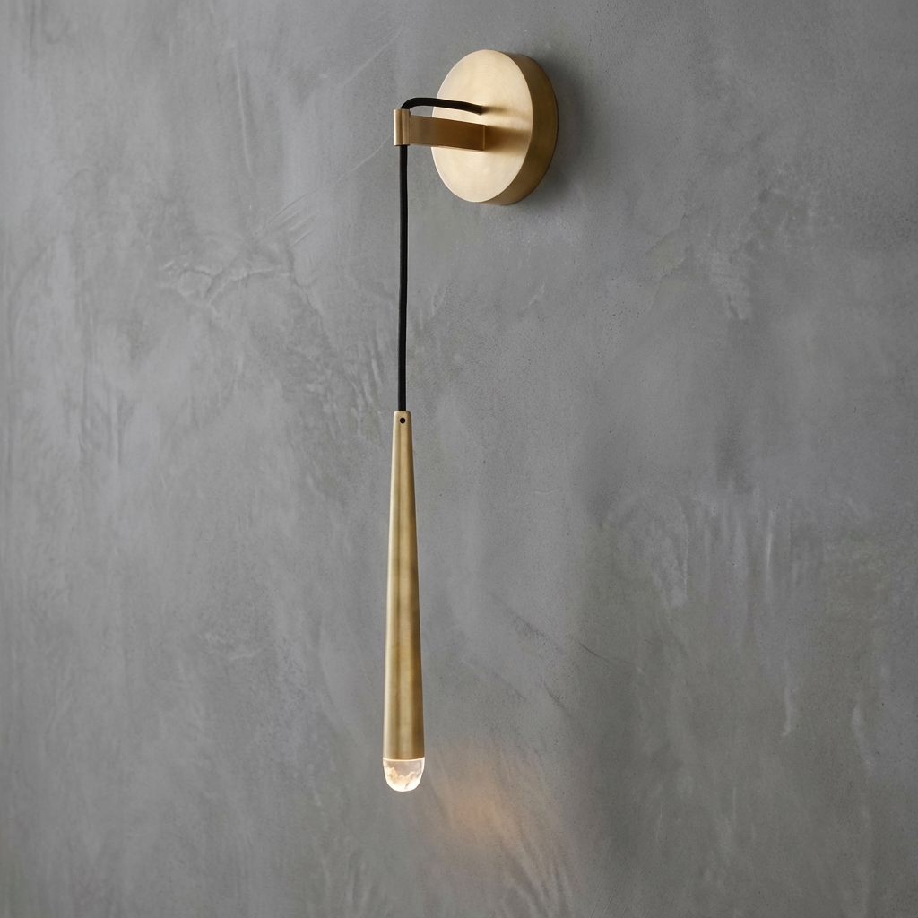 Stellara Tapered Tubular Solid Brass Wall Sconce 22" H