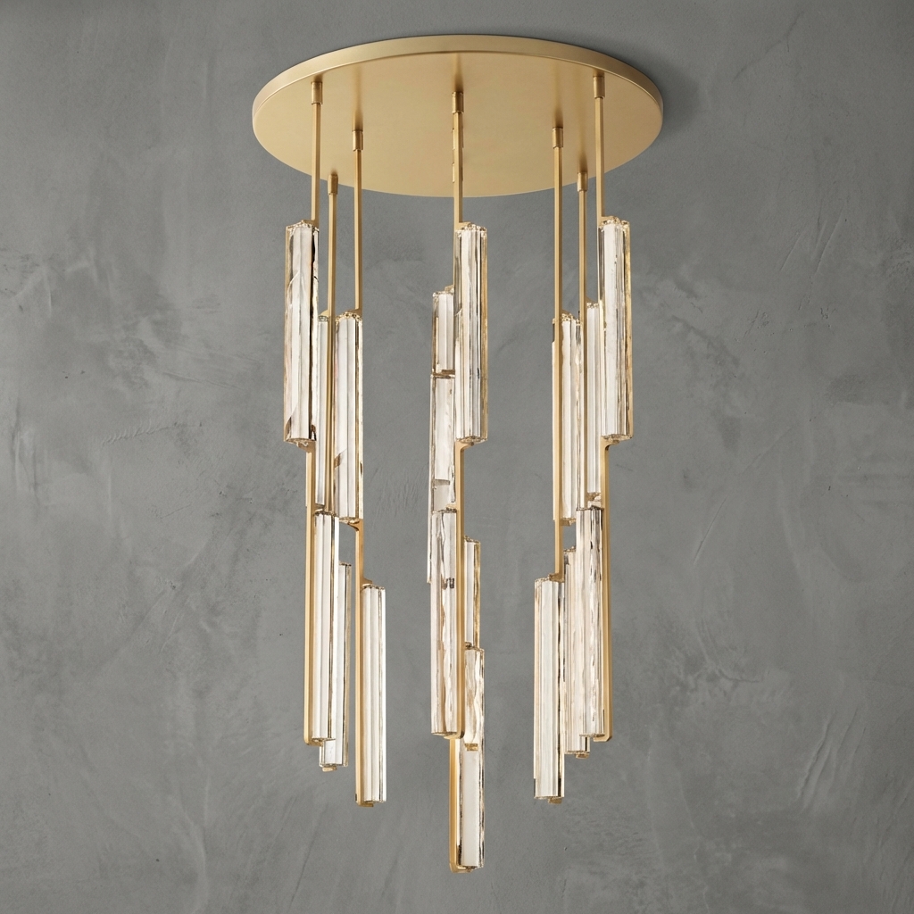 Colonne Crystal Round Chandelier 40"