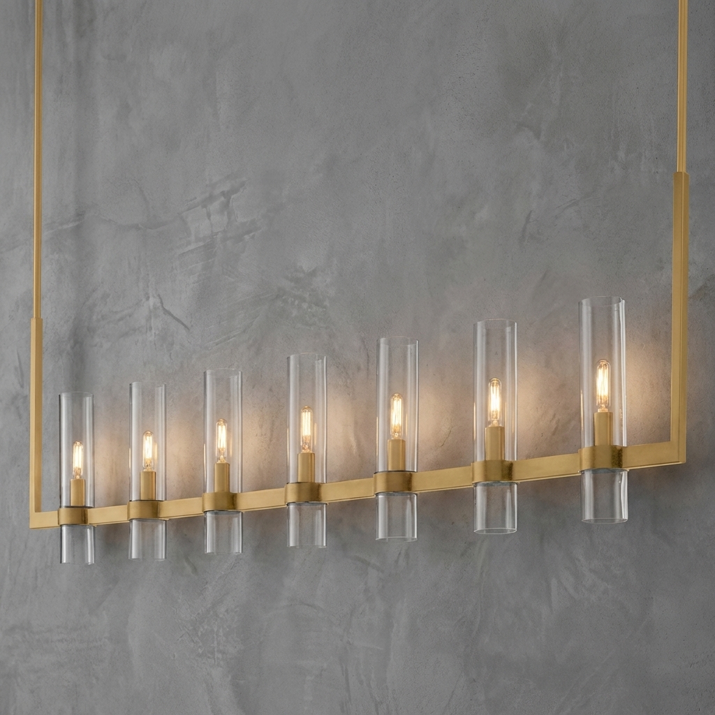 Anello Linear Chandelier For Art Blown Glass 59"