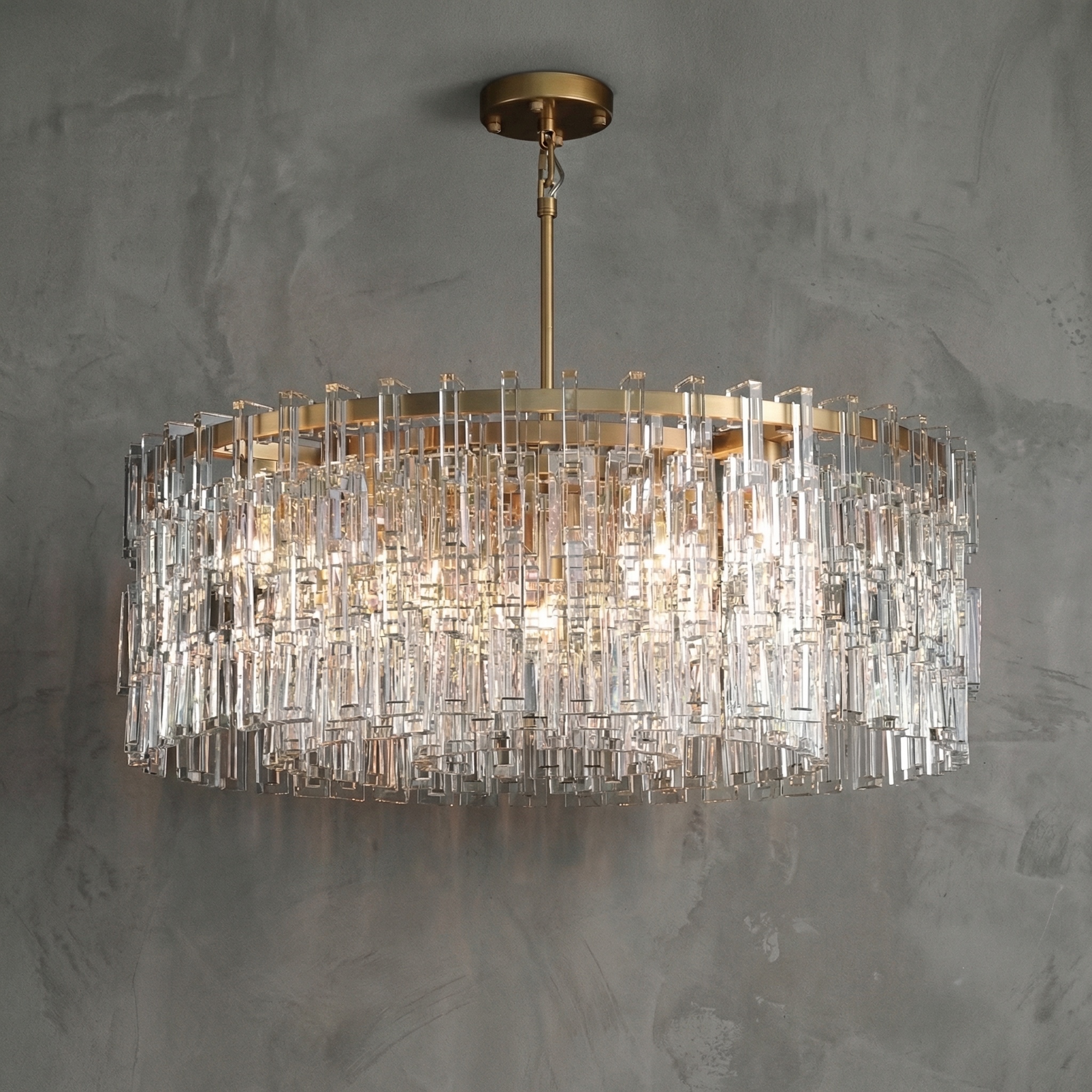 Chaînelle Multi-Tier Crystal Chain Round Chandelier 36"