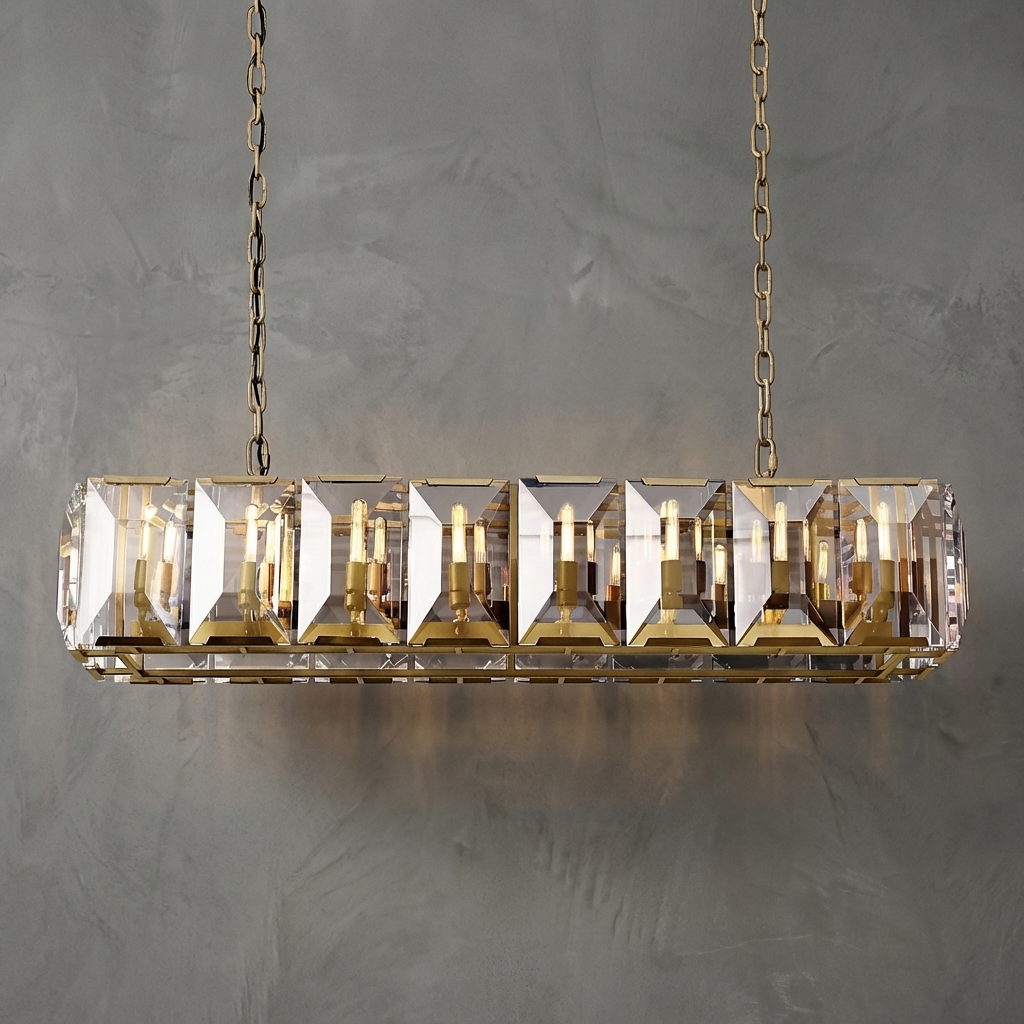 Cassette Rectangular Chandelier 55"