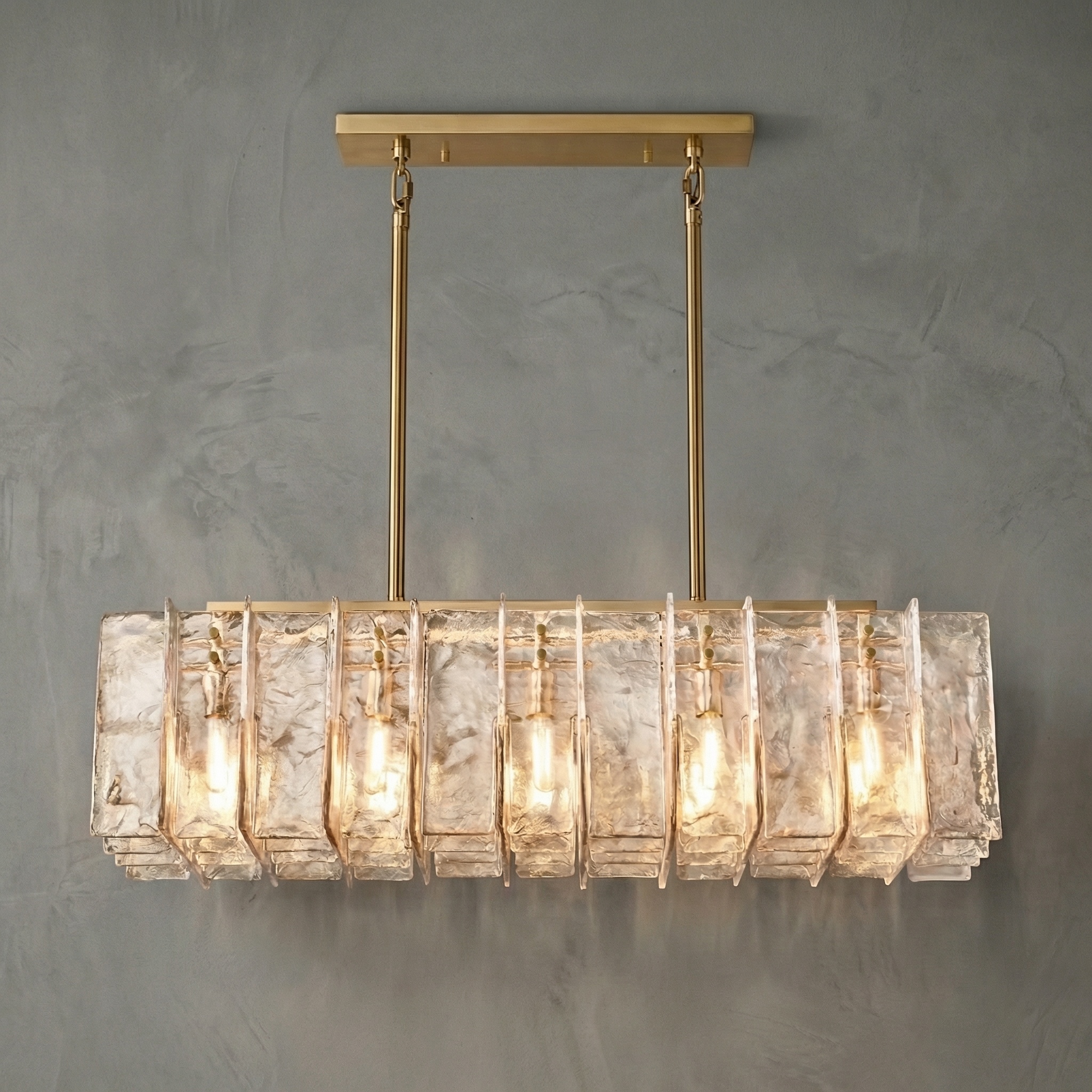 Glacière SMOKE GLASS LINEAR CHANDELIER 49"