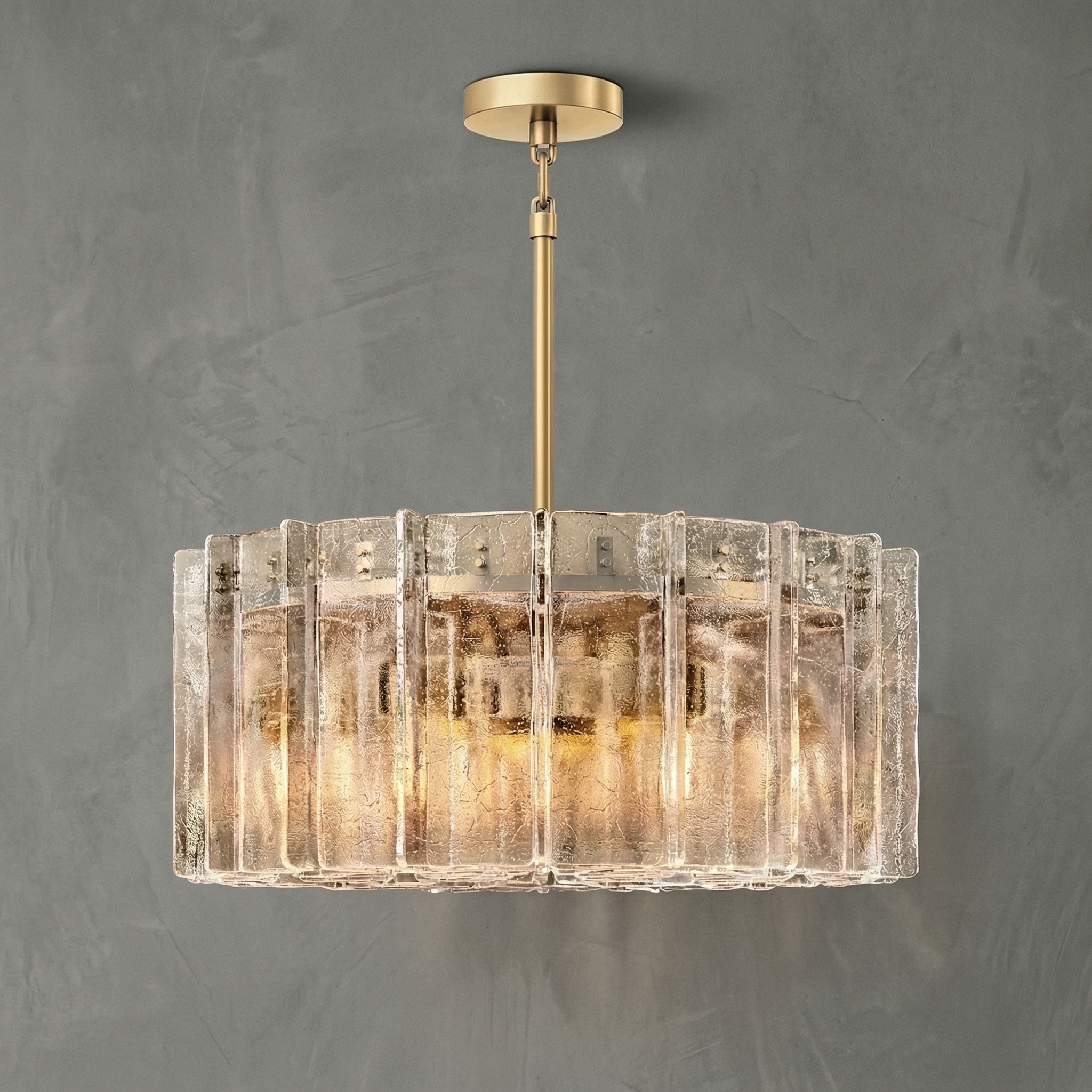 Glacière SMOKE GLASS ROUND CHANDELIER 37"