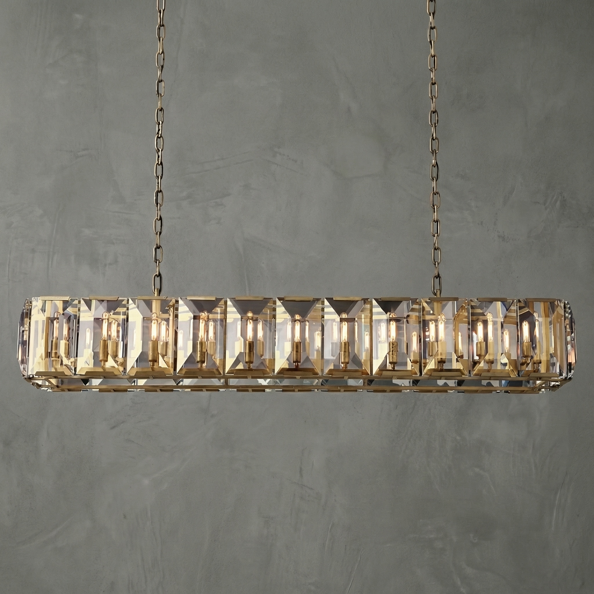 Cassette Rectangular Chandelier 74"