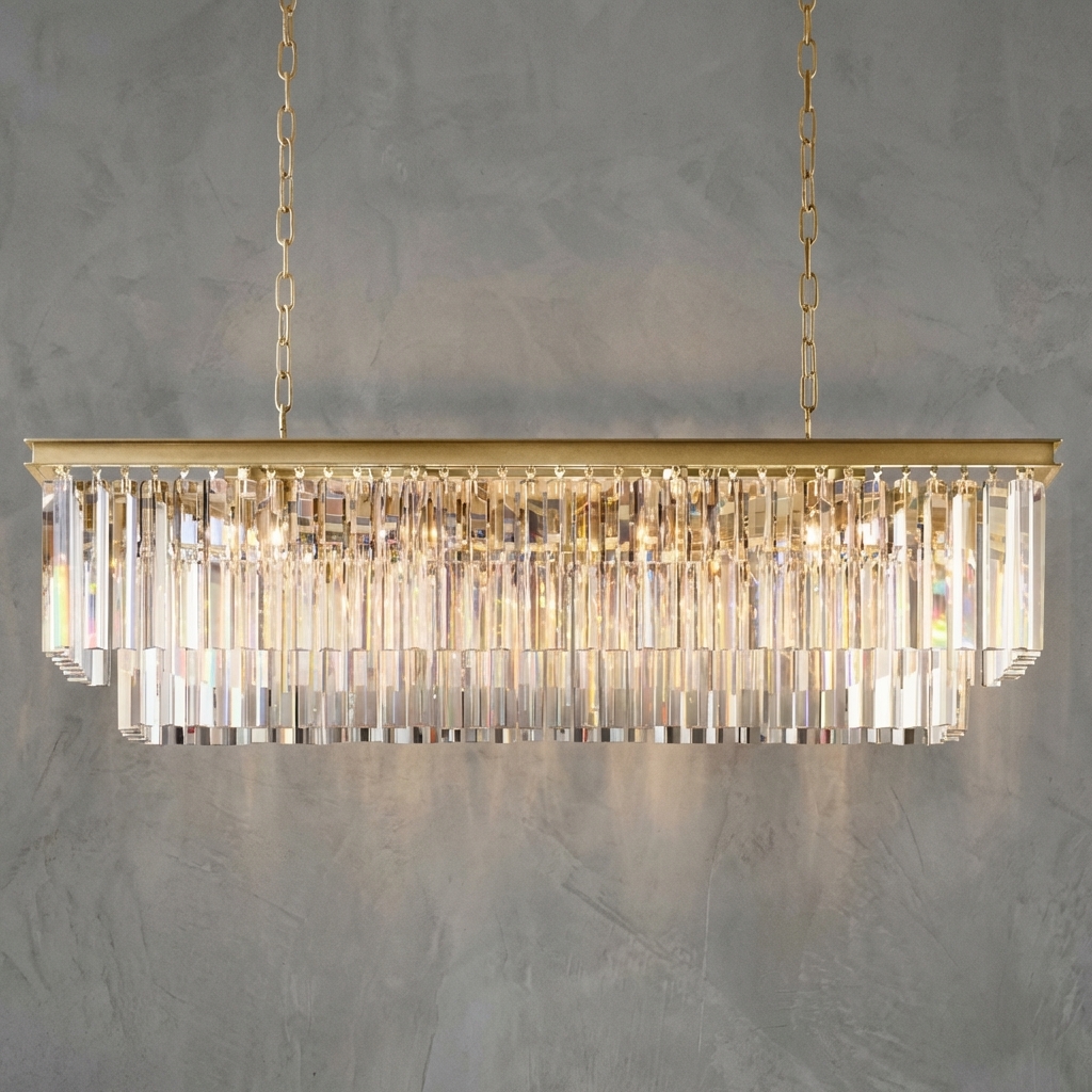 Prismatique Classicm Rectangular Chandelier 49"