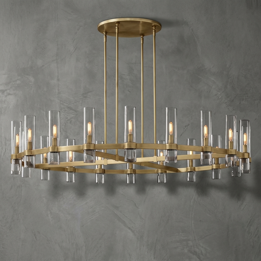 Anello Round Chandelier For Art Blown Glass 60"