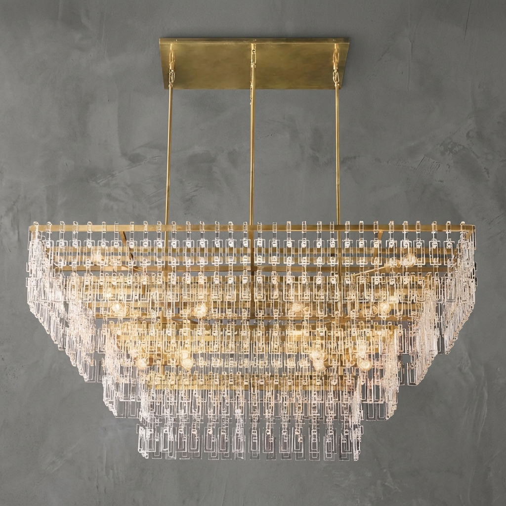 Chaînelle 4-Tier Rectangular Chandelier 72"