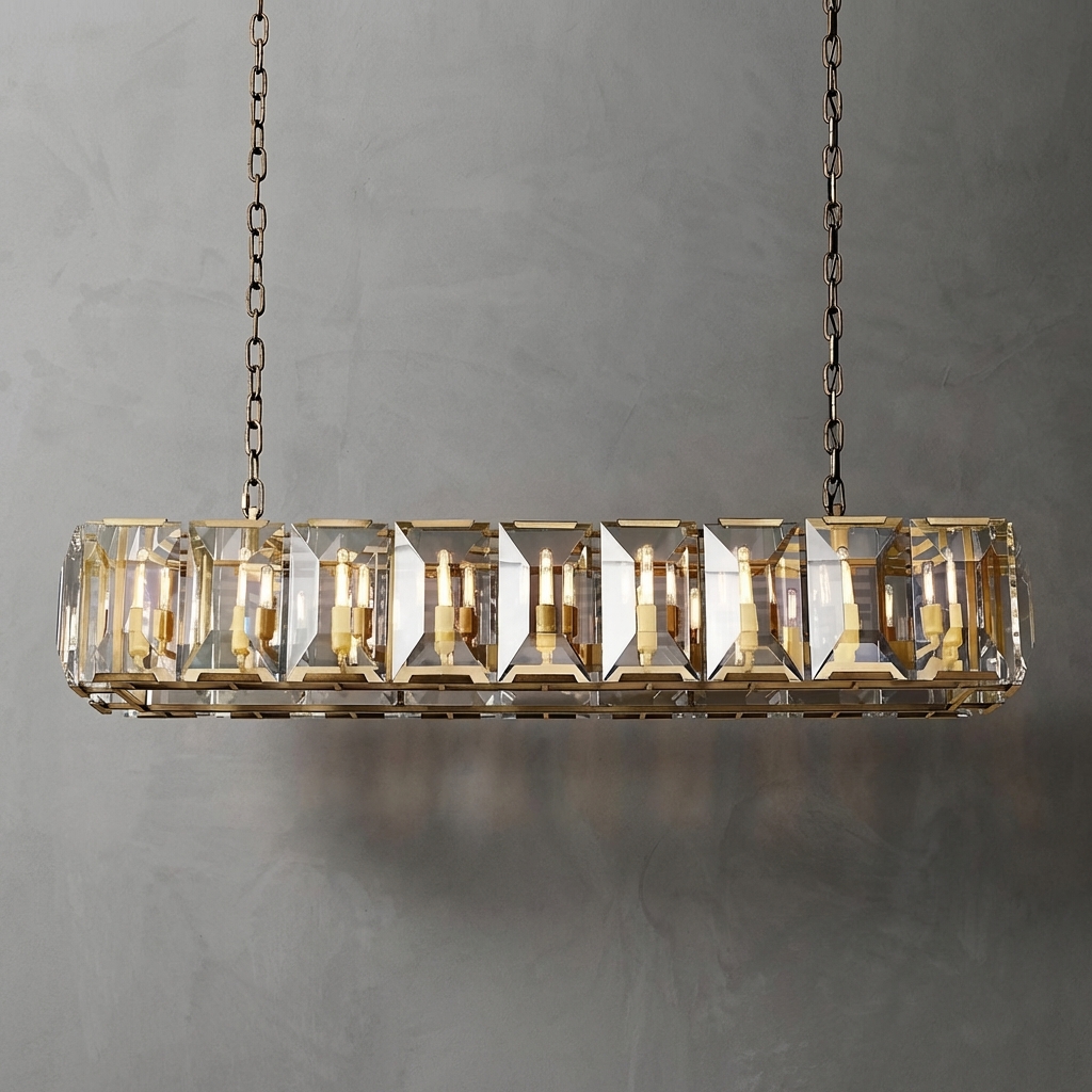 Cassette Rectangular Chandelier 62"