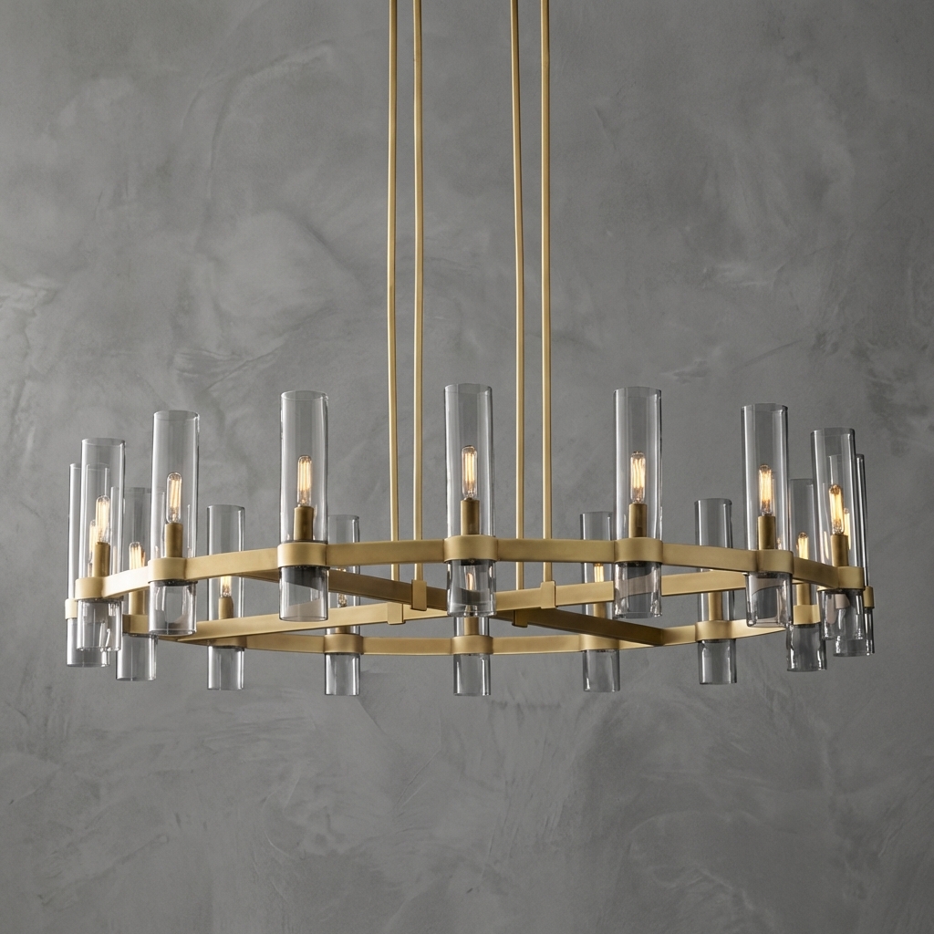 Anello Round Chandelier For Art Blown Glass 48"