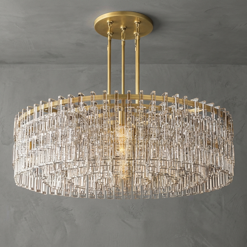Chaînelle Multi-Tier Crystal Chain Round Chandelier 48"