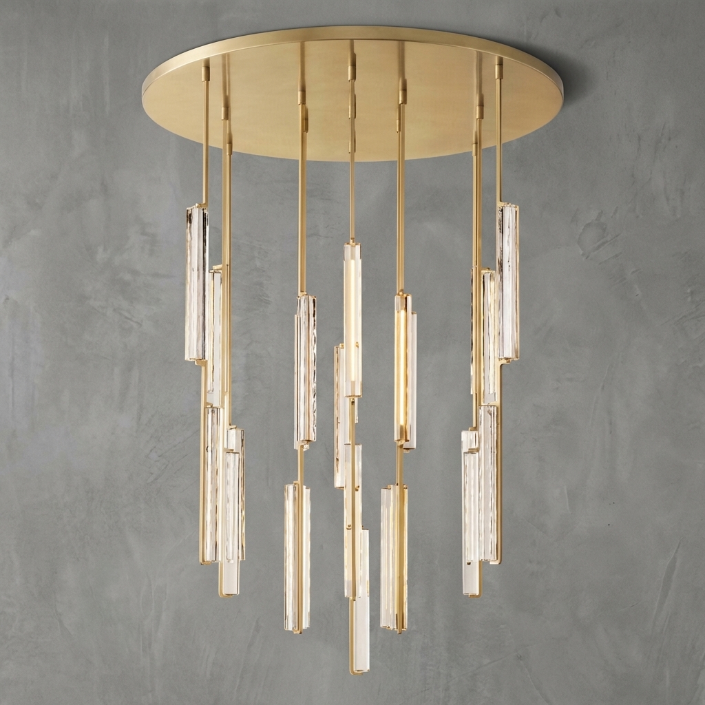 Colonne Crystal Round Chandelier 56"