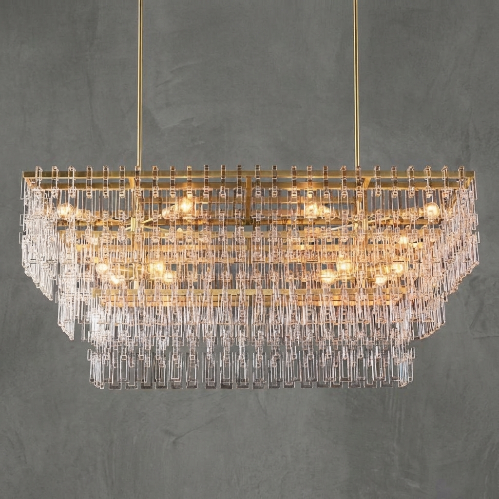 Chaînelle 3-Tier Rectangular Chandelier 60"