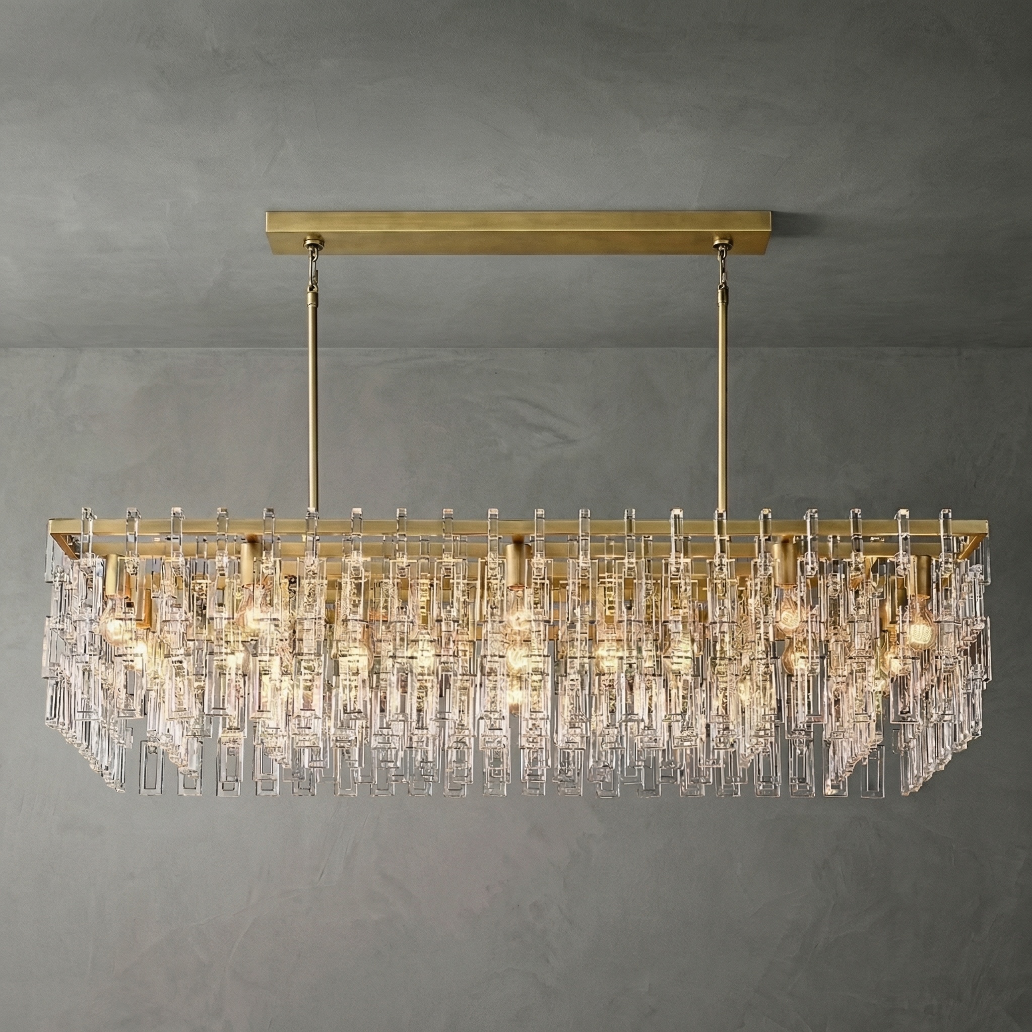 Chaînelle Multi-Tier Crystal Chain Rectangular Chandelier 60"