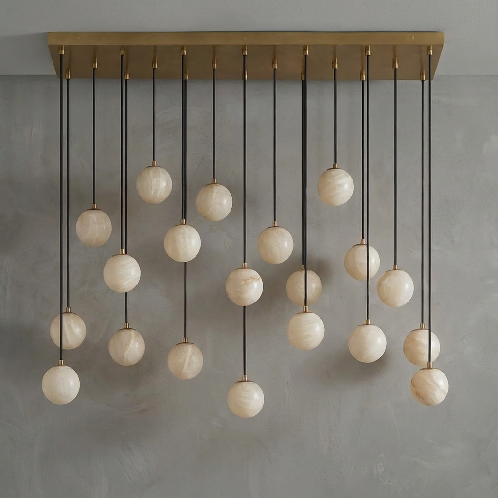 Raina Alabaster Linear Multi Globe Chandelier (46")