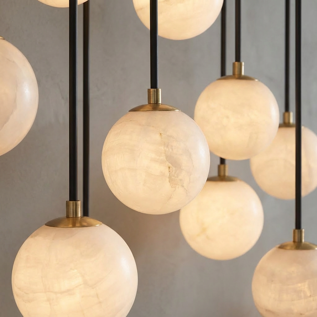 Raina Alabaster Linear Multi Globe Chandelier (46")