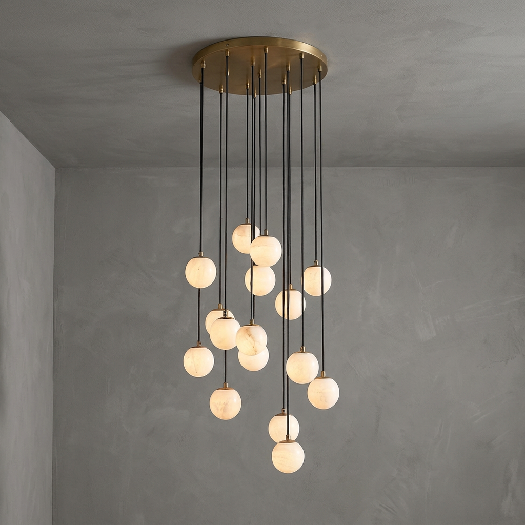 Raina Alabaster Multi Globe Chandelier (19")