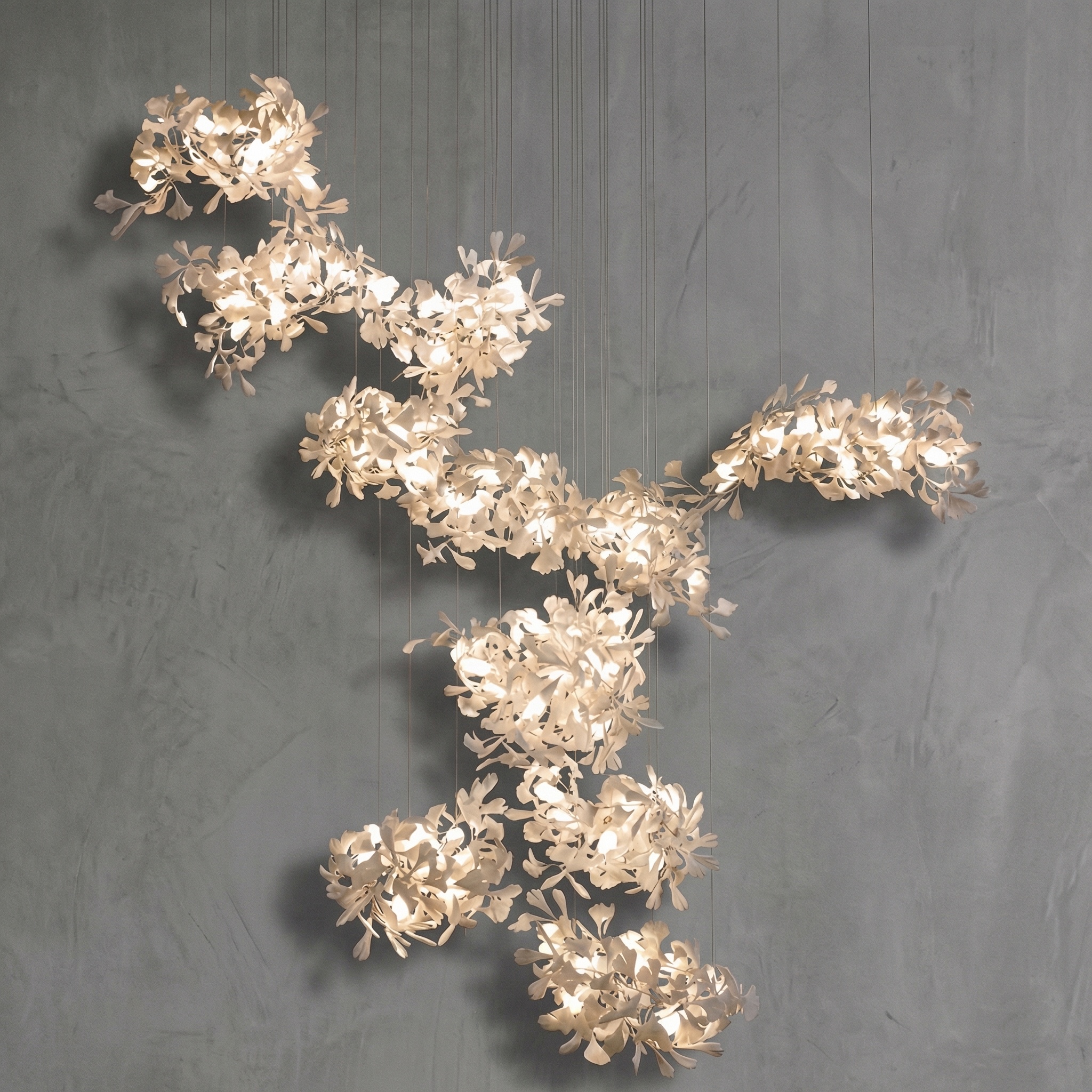 Ginkgo Ceramic Combination Chandelier